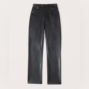 90s Ultra High Rise Vegan Leather Straight Pant